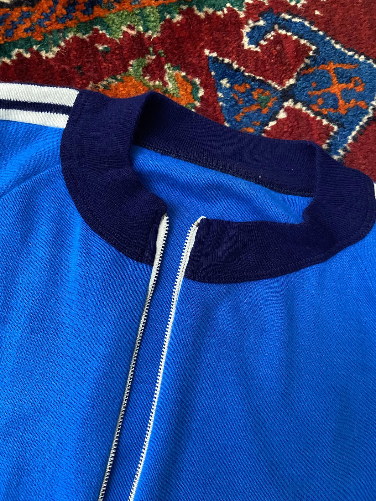 Vintage 1970s Blue Roundneck Track Top