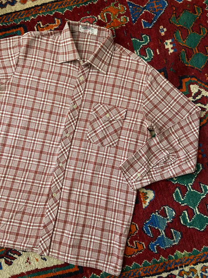 Vintage 1970s Terracotta & White Deadstock Shirt