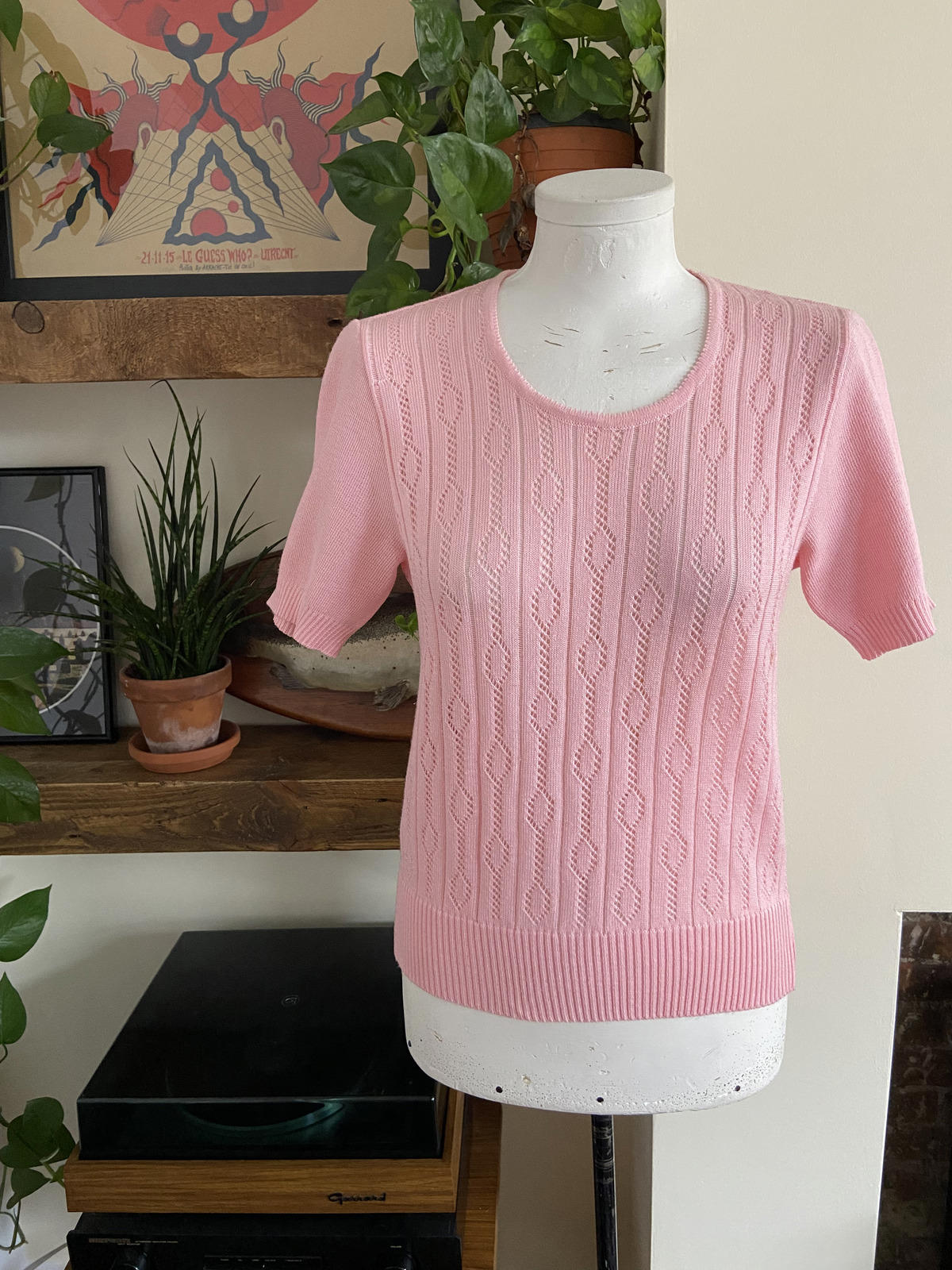 Vintage 1980s Pale Pink Top