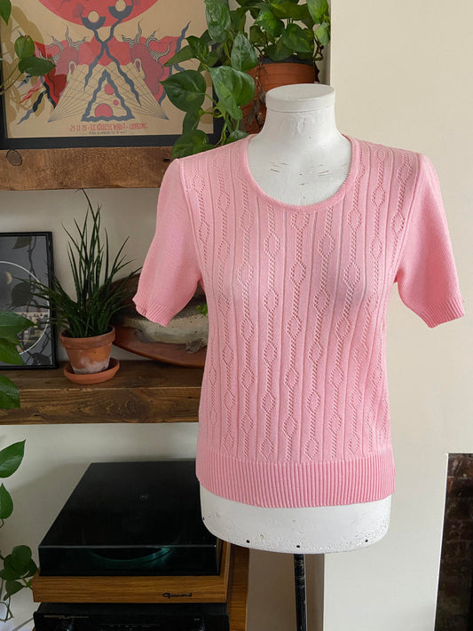 Vintage 1980s Pale Pink Top