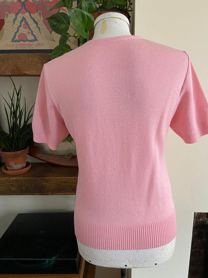 Vintage 1980s Pale Pink Top