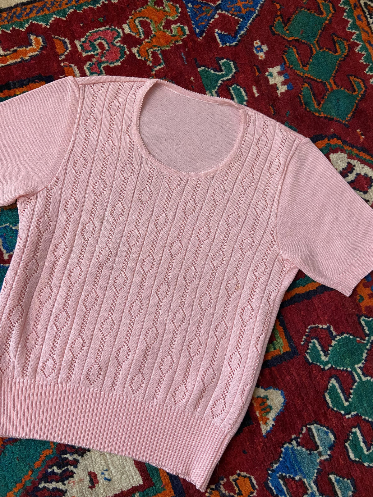 Vintage 1980s Pale Pink Top
