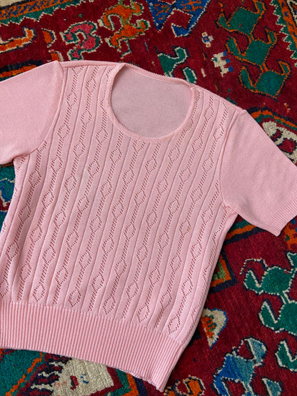 Vintage 1980s Pale Pink Top