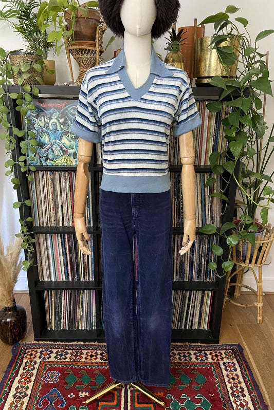 Vintage 1970s Navy Corduroy Wrangler Trousers W29