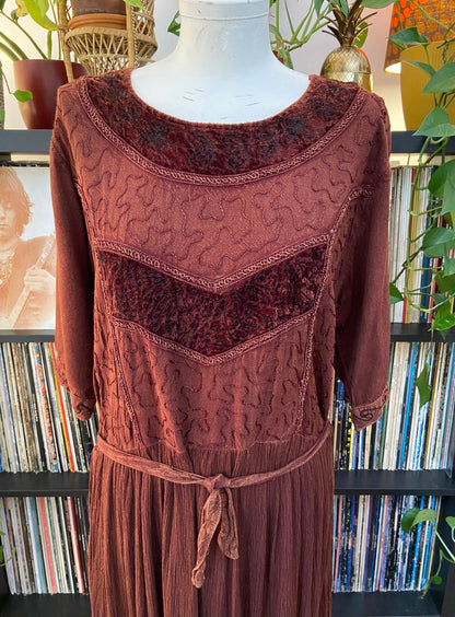 Vintage Brown Hippy Dress