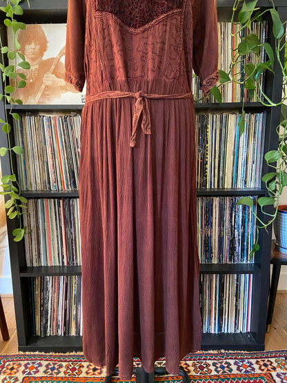 Vintage Brown Hippy Dress