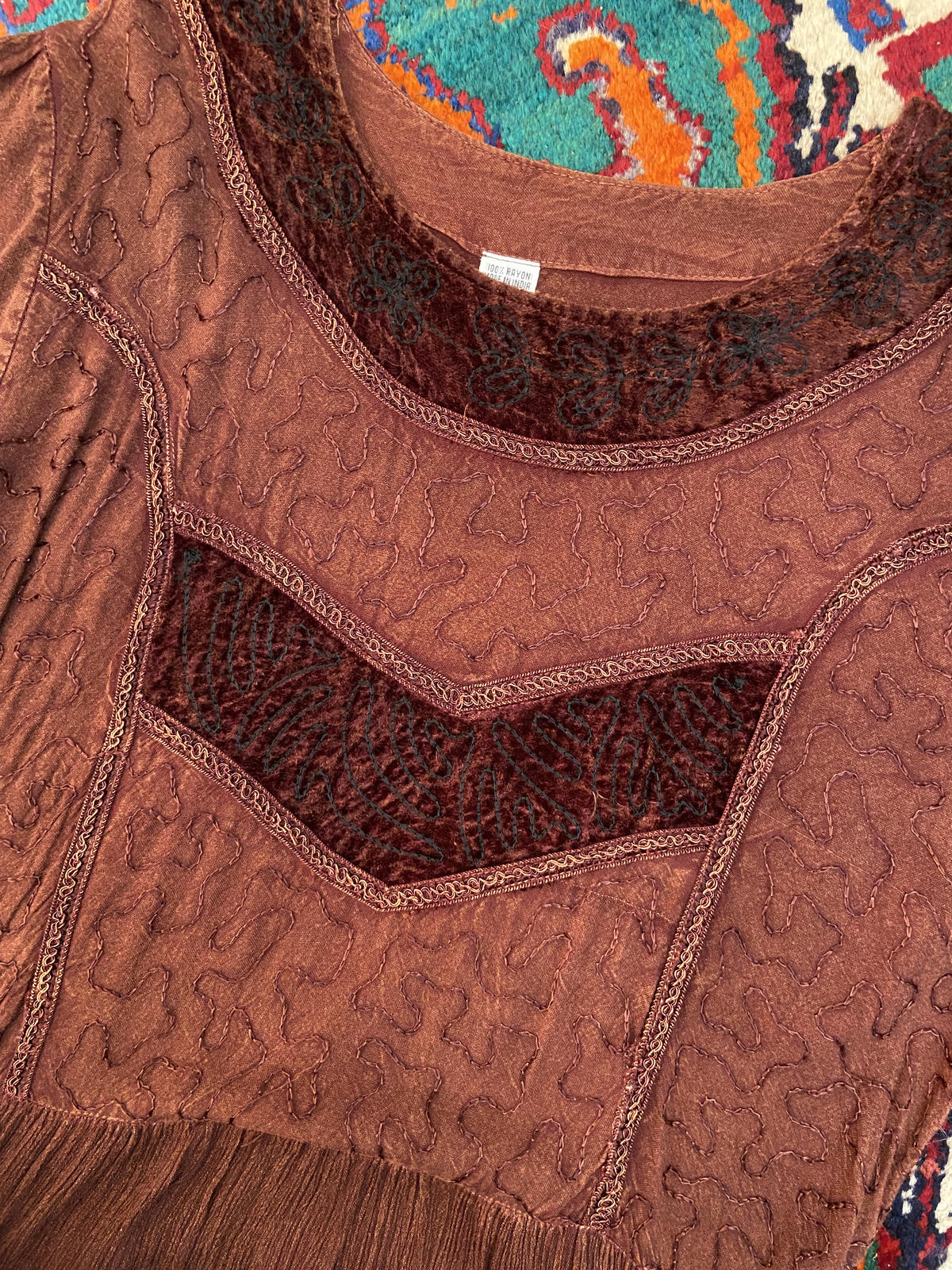 Vintage Brown Hippy Dress