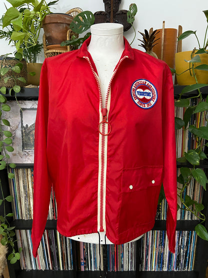 Vintage 1970s Red Agriculture Windbreaker Jacket