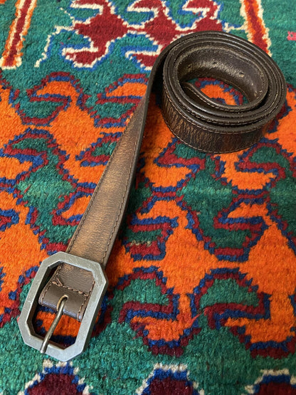 Vintage Hexagonal Buckle Belt