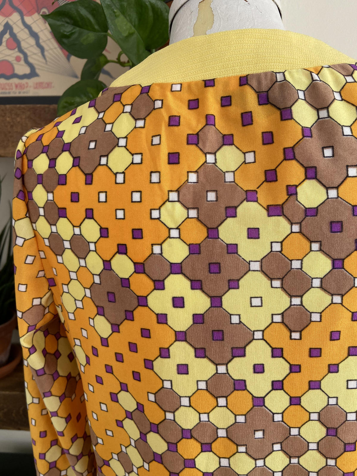 Vintage 1960s Yellow Retro Cardigan