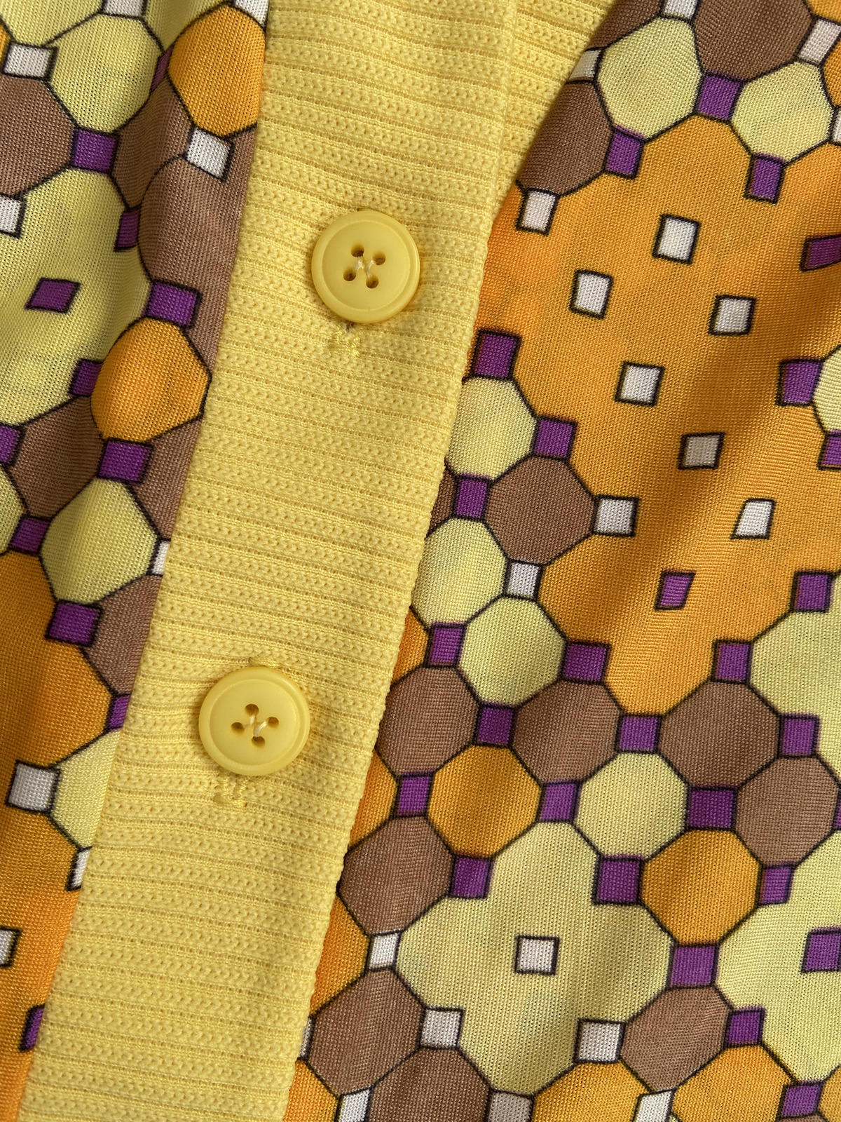 Vintage 1960s Yellow Retro Cardigan