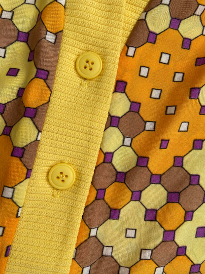 Vintage 1960s Yellow Retro Cardigan