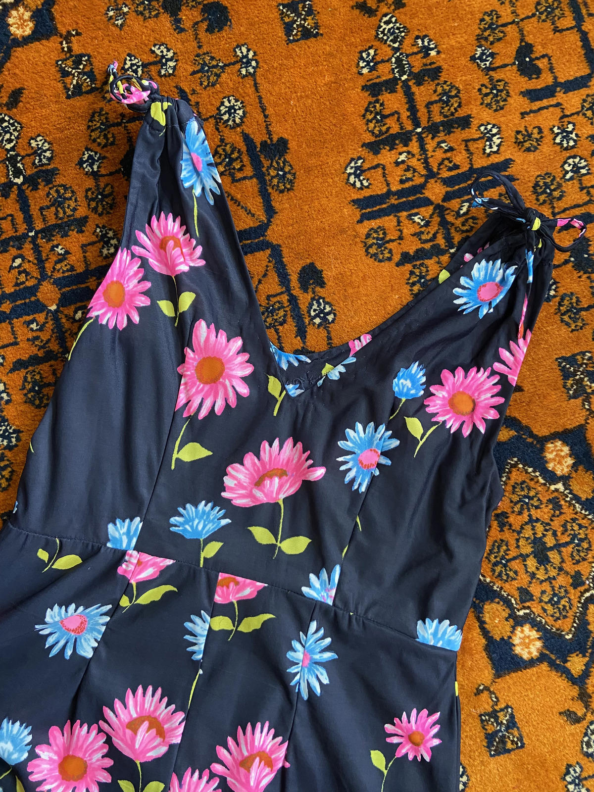 Vintage 1970s Homemade Floral Maxi Dress