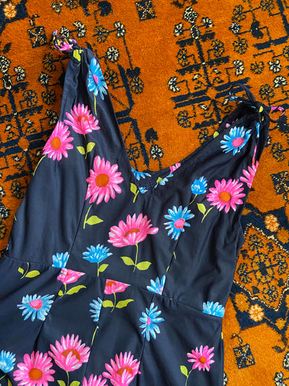 Vintage 1970s Homemade Floral Maxi Dress