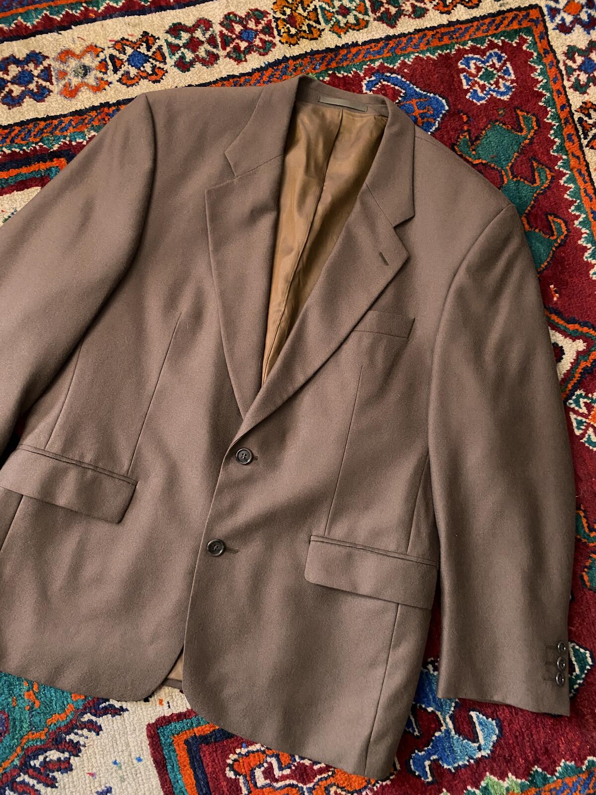 Vintage 1970s Brown New Wool Blazer Jacket