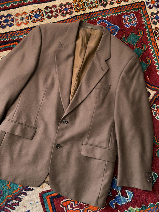 Vintage 1970s Brown New Wool Blazer Jacket