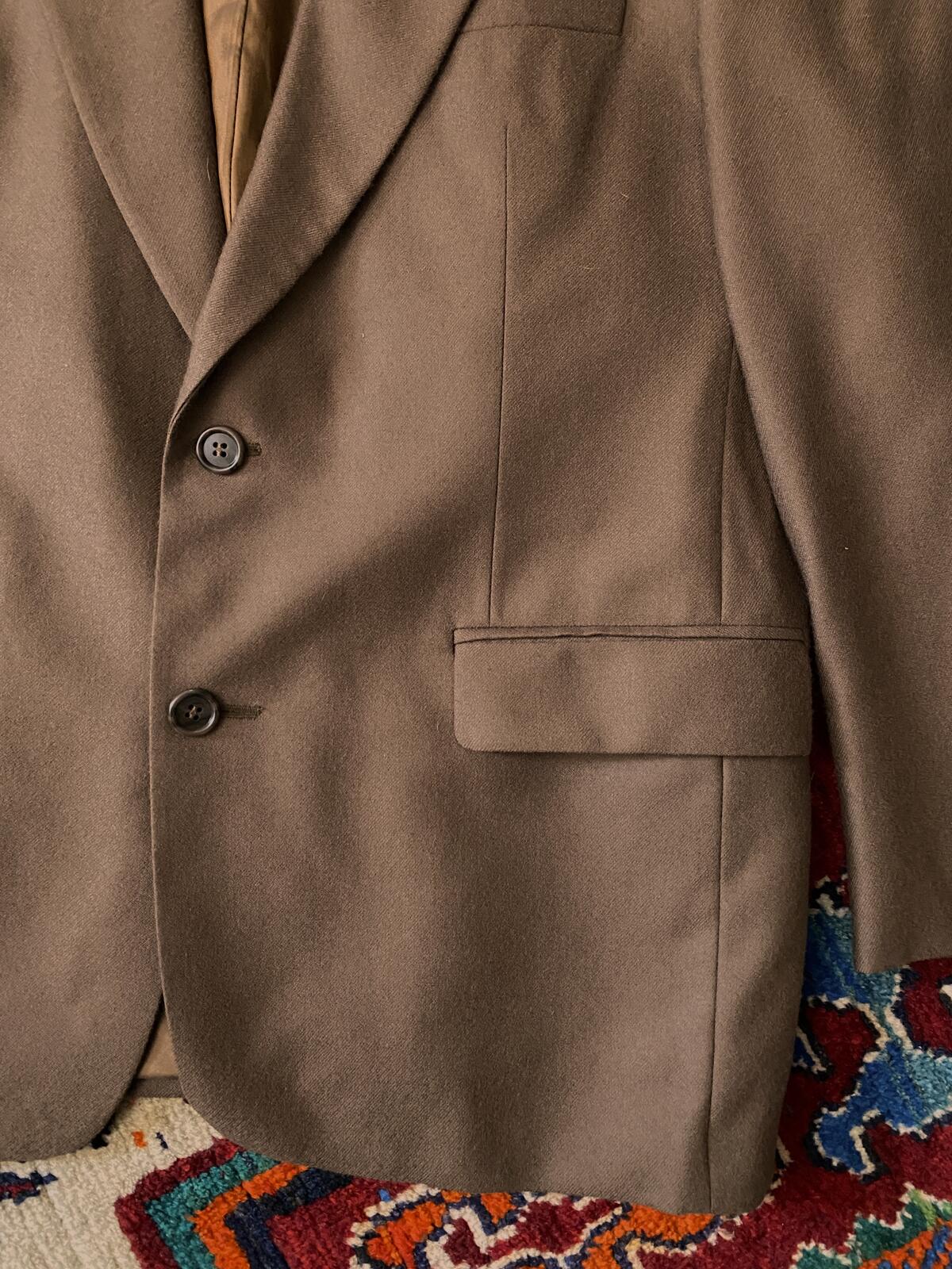 Vintage 1970s Brown New Wool Blazer Jacket