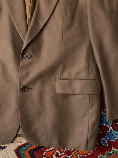 Vintage 1970s Brown New Wool Blazer Jacket