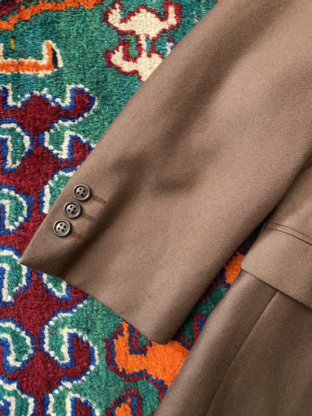Vintage 1970s Brown New Wool Blazer Jacket