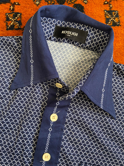 Vintage Japanese 1970s Navy Jersey Top