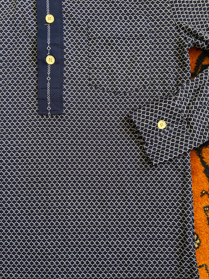 Vintage Japanese 1970s Navy Jersey Top