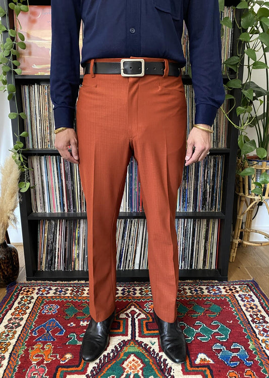 Vintage 1970s Rust Coloured Bootcut Trousers W34 / L29