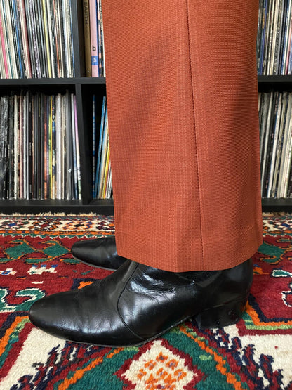 Vintage 1970s Rust Coloured Bootcut Trousers W34 / L29