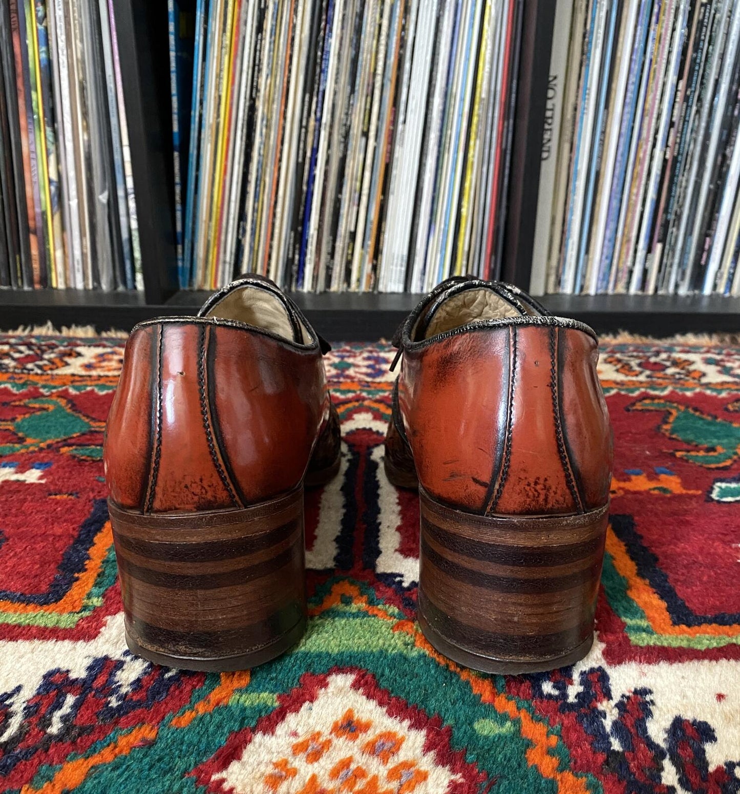 Vintage 1970s Russell & Bromley Woven Leather Shoes UK 10