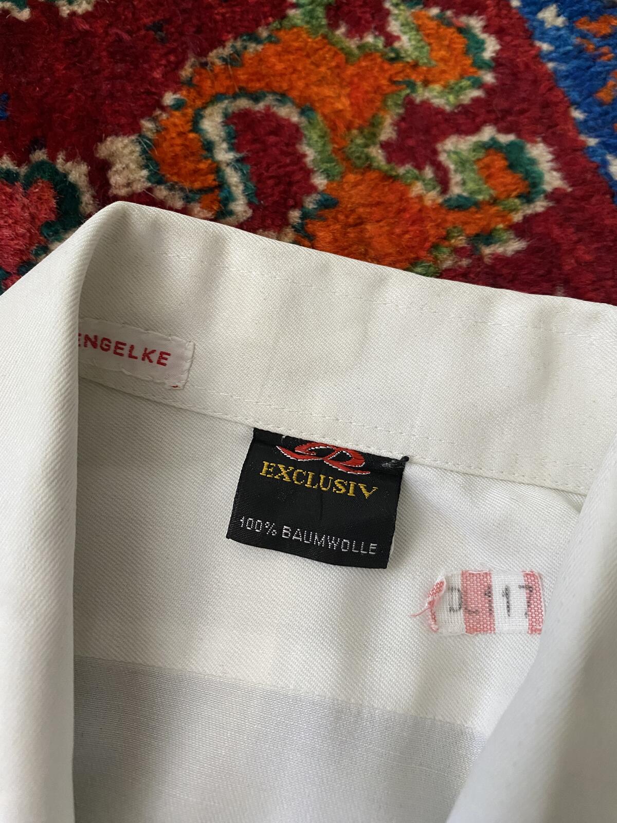 Vintage 1970s White Dagger Collar Shirt With Epaulettes