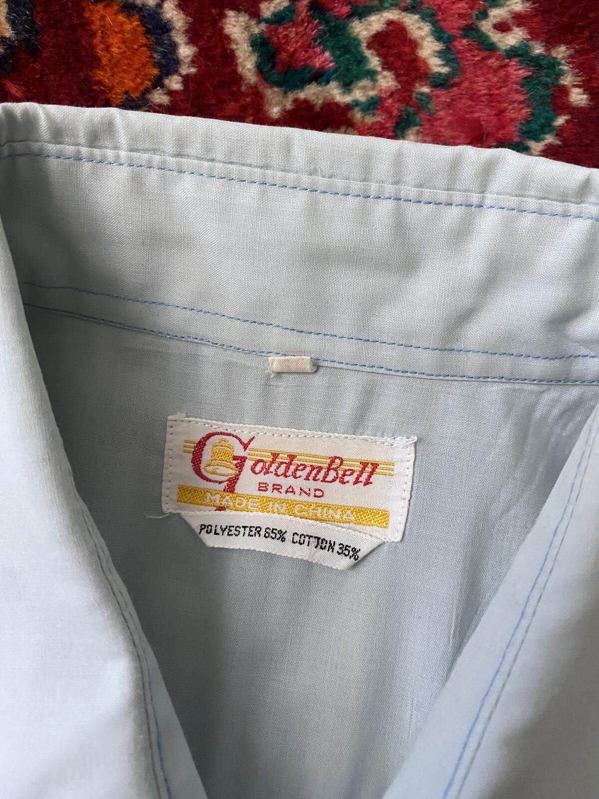 Vintage 1970s Pale Blue Western Shirt