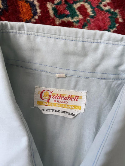 Vintage 1970s Pale Blue Western Shirt