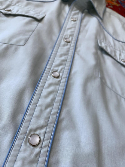 Vintage 1970s Pale Blue Western Shirt