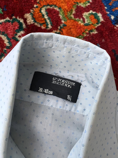 Vintage 1970s Pale Blue Dagger Collar Shirt