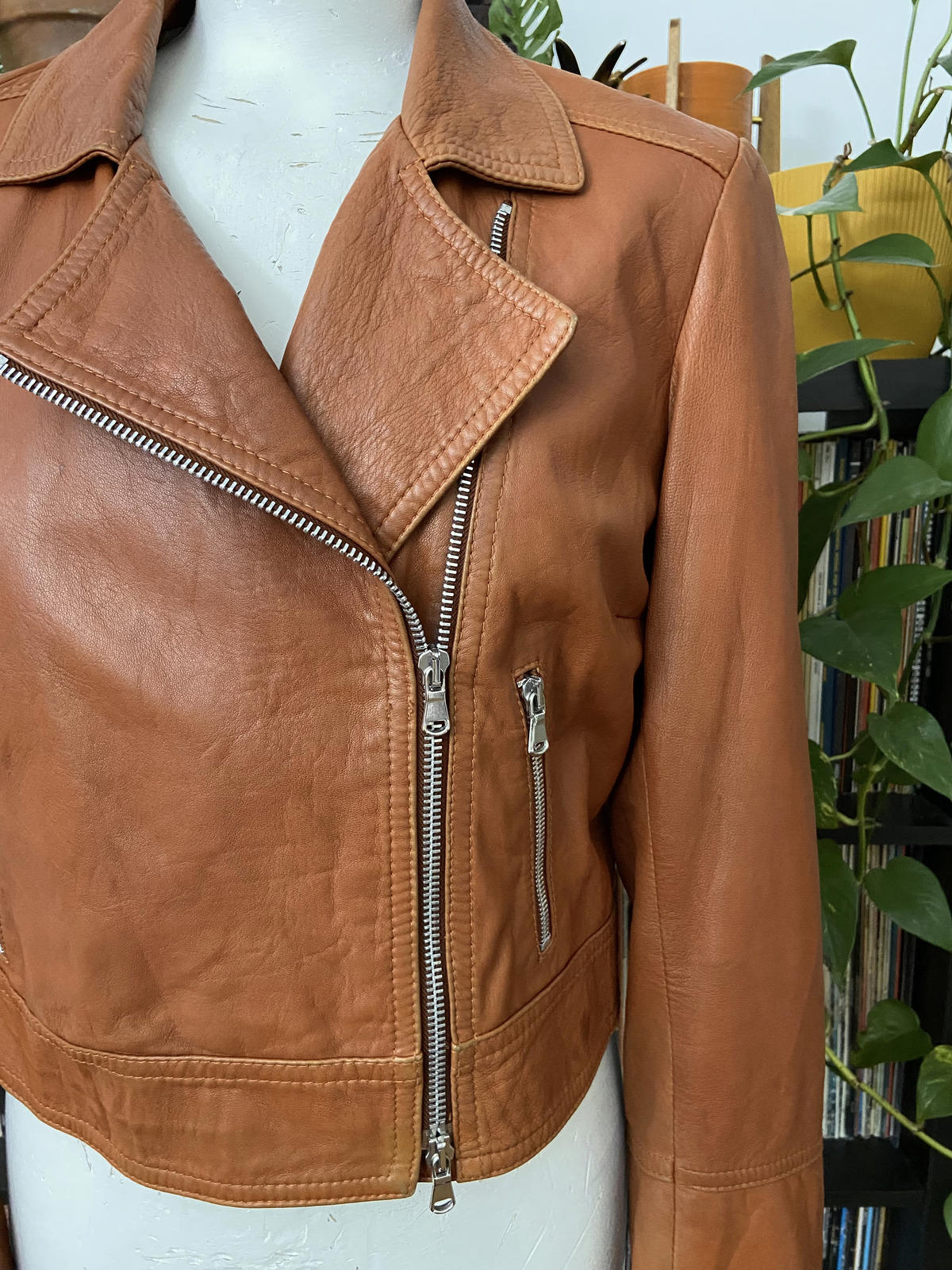 Vintage 90s Buttersoft Brown Biker Jacket