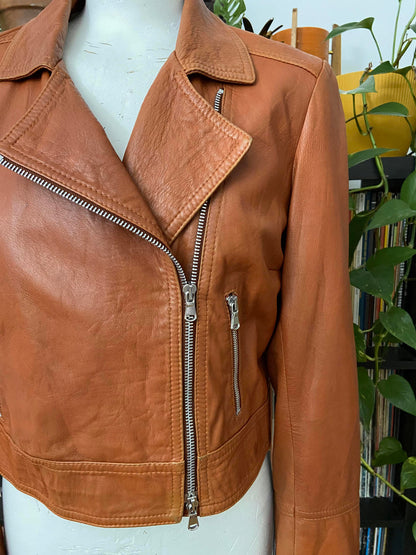 Vintage 90s Buttersoft Brown Biker Jacket
