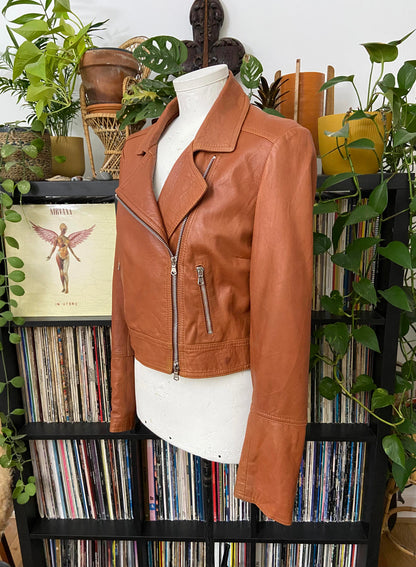 Vintage 90s Buttersoft Brown Biker Jacket