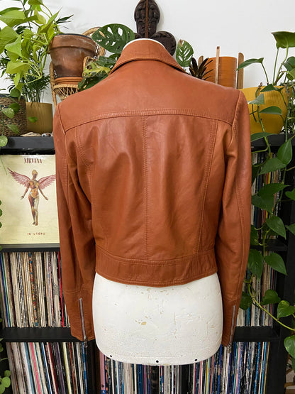 Vintage 90s Buttersoft Brown Biker Jacket