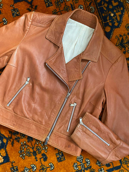 Vintage 90s Buttersoft Brown Biker Jacket