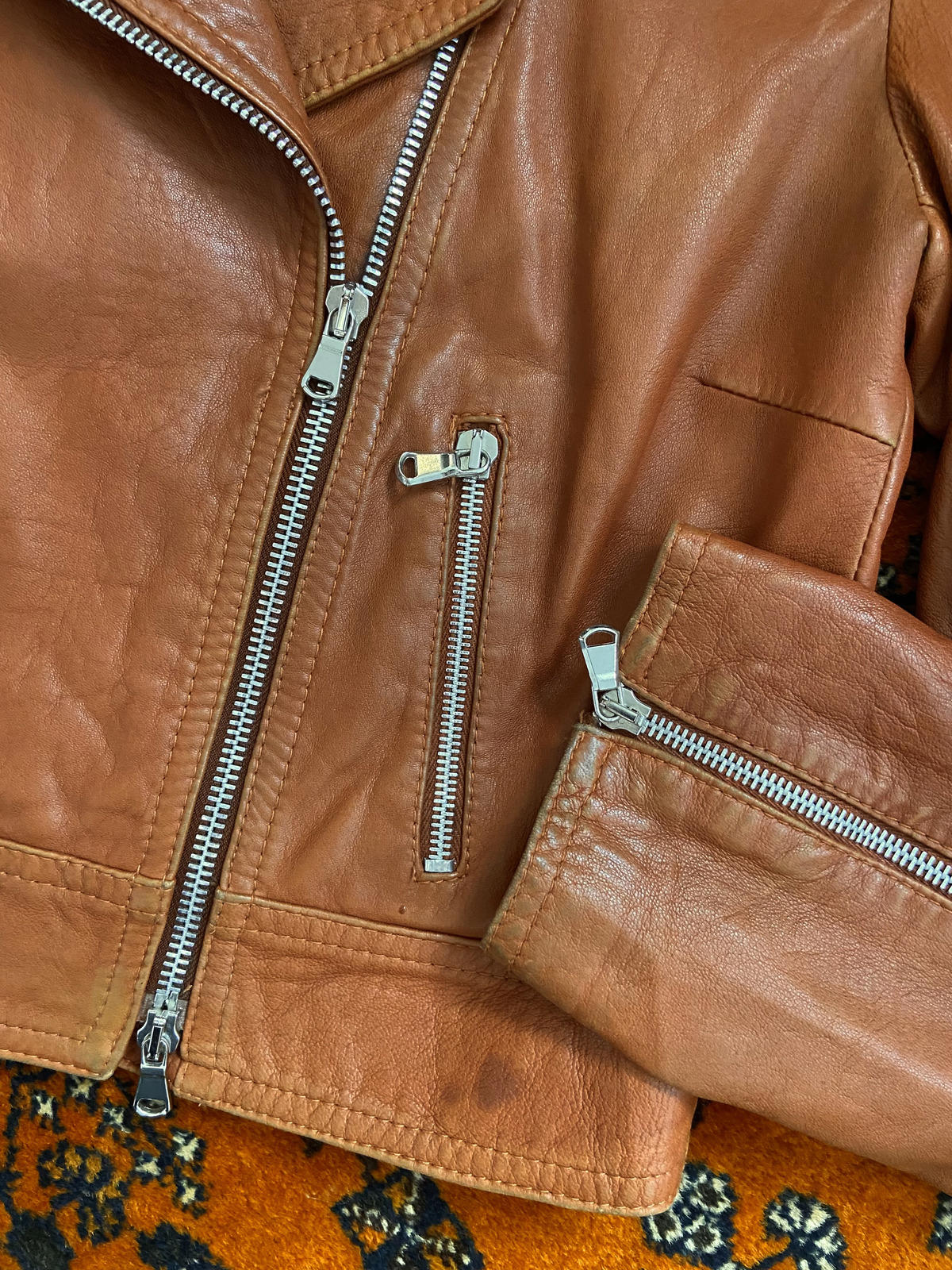 Vintage 90s Buttersoft Brown Biker Jacket