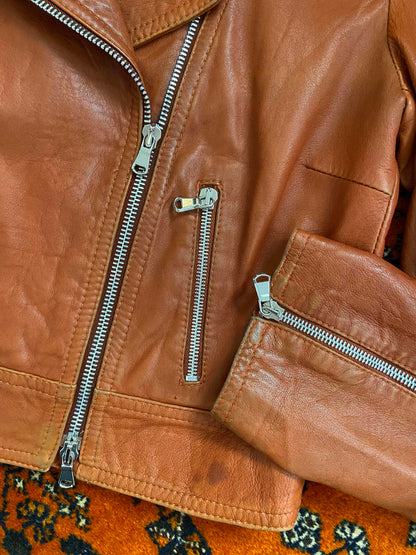 Vintage 90s Buttersoft Brown Biker Jacket