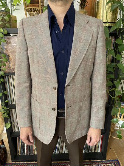 Vintage 1970s Italian Prince Of Wales Blazer Jacket