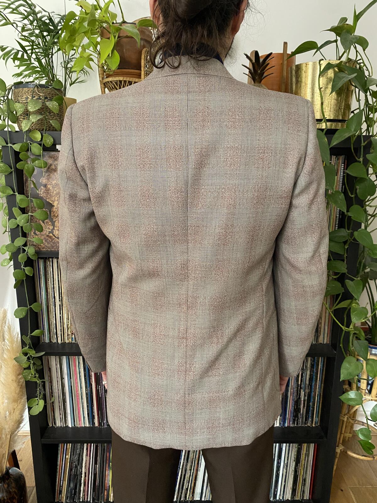 Vintage 1970s Italian Prince Of Wales Blazer Jacket