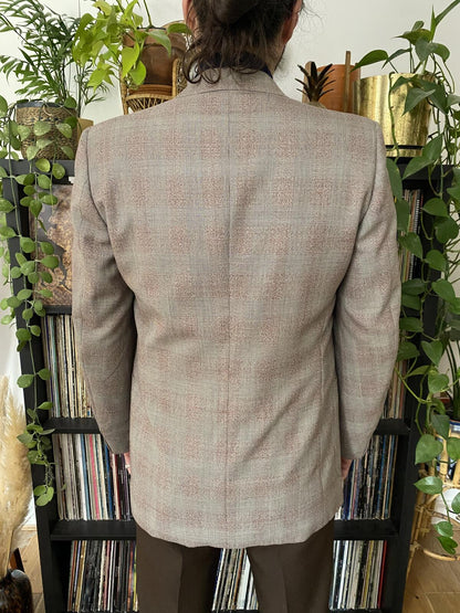 Vintage 1970s Italian Prince Of Wales Blazer Jacket