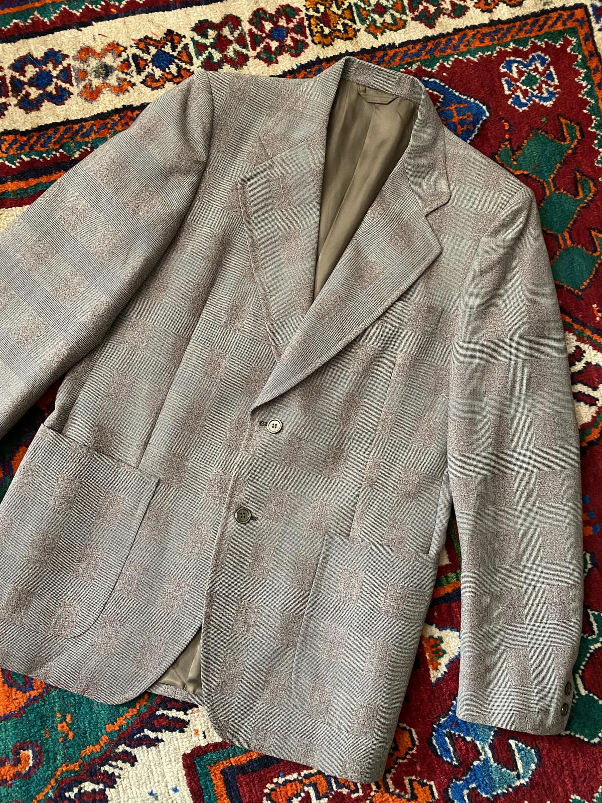 Vintage 1970s Italian Prince Of Wales Blazer Jacket
