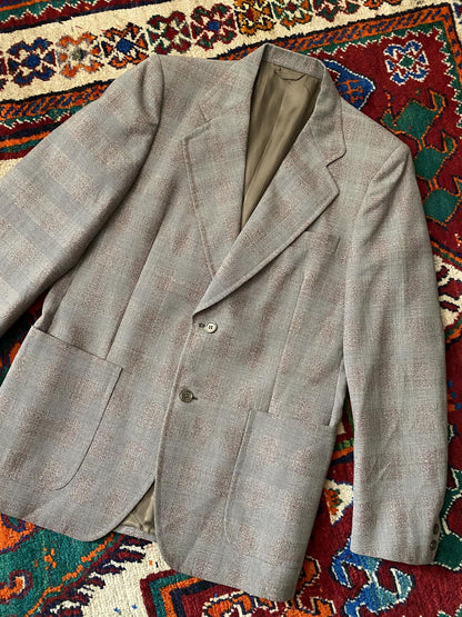 Vintage 1970s Italian Prince Of Wales Blazer Jacket