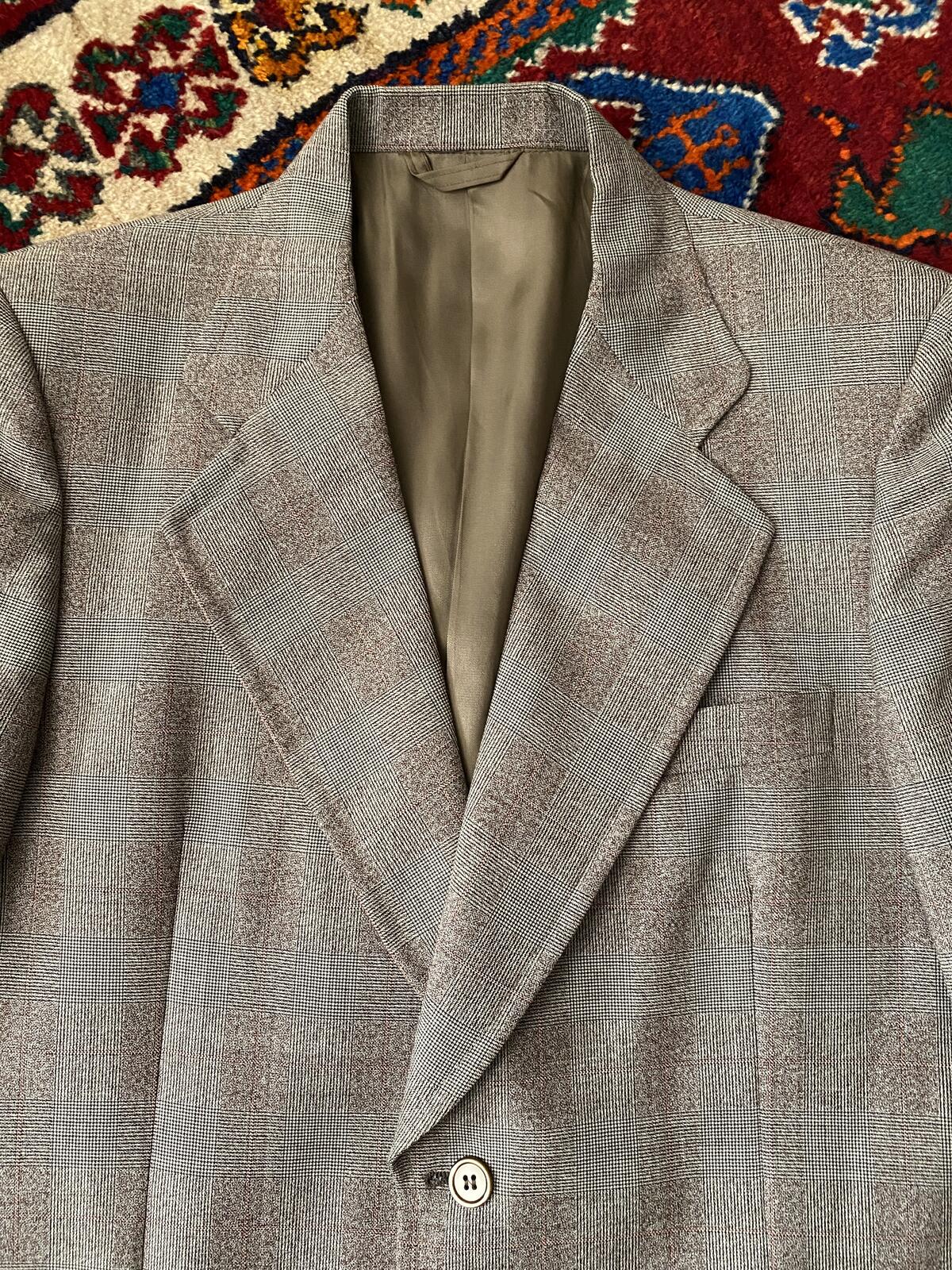 Vintage 1970s Italian Prince Of Wales Blazer Jacket