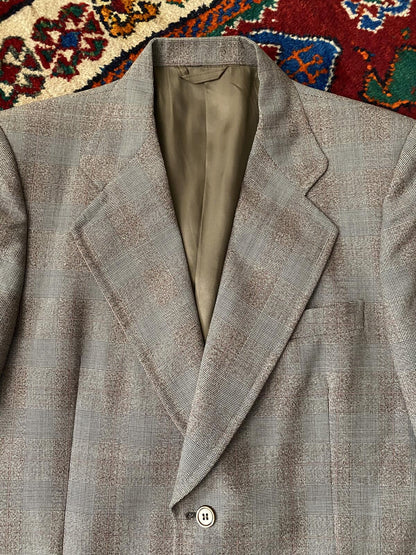Vintage 1970s Italian Prince Of Wales Blazer Jacket