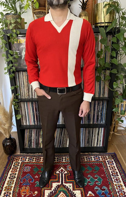 Vintage 1970s Red Collared Football Jersey