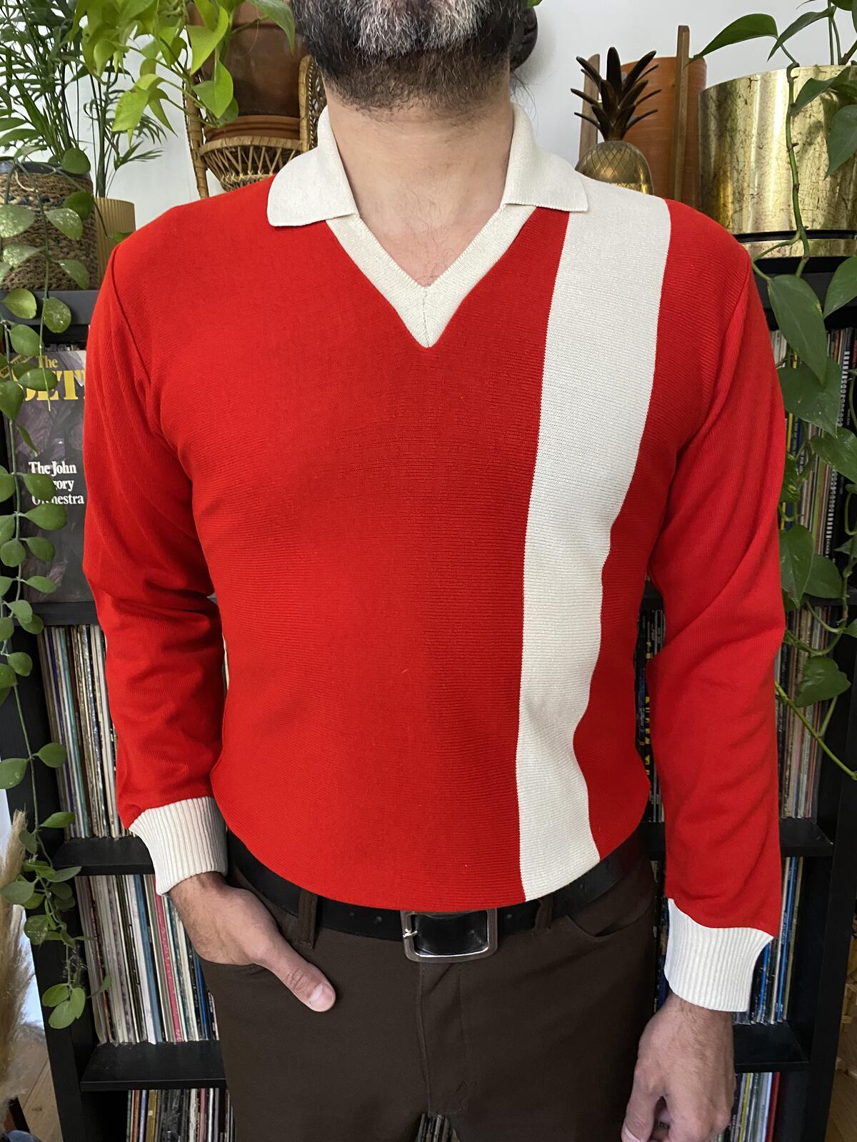 Vintage 1970s Red Collared Football Jersey