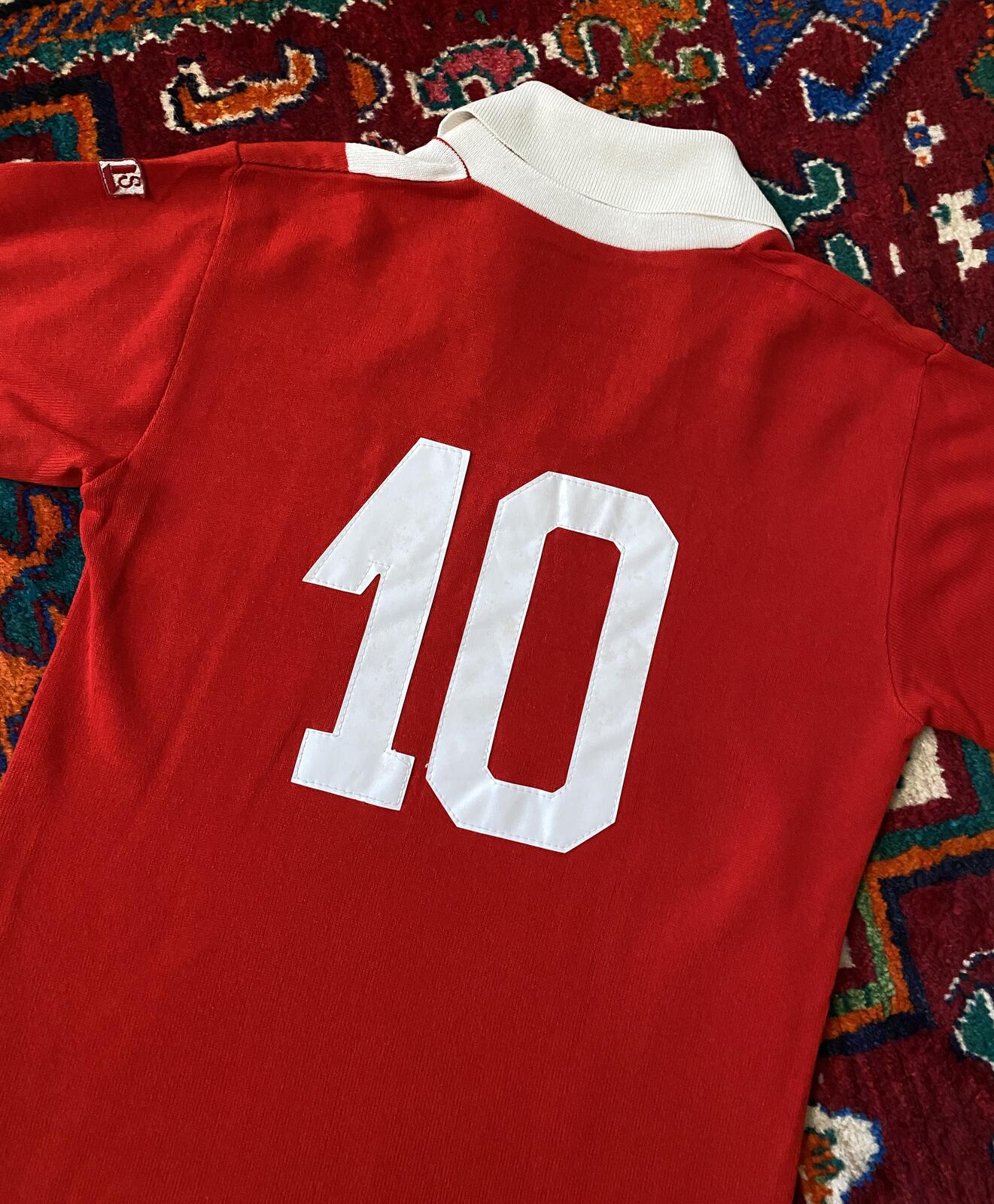 Vintage 1970s Red Collared Football Jersey